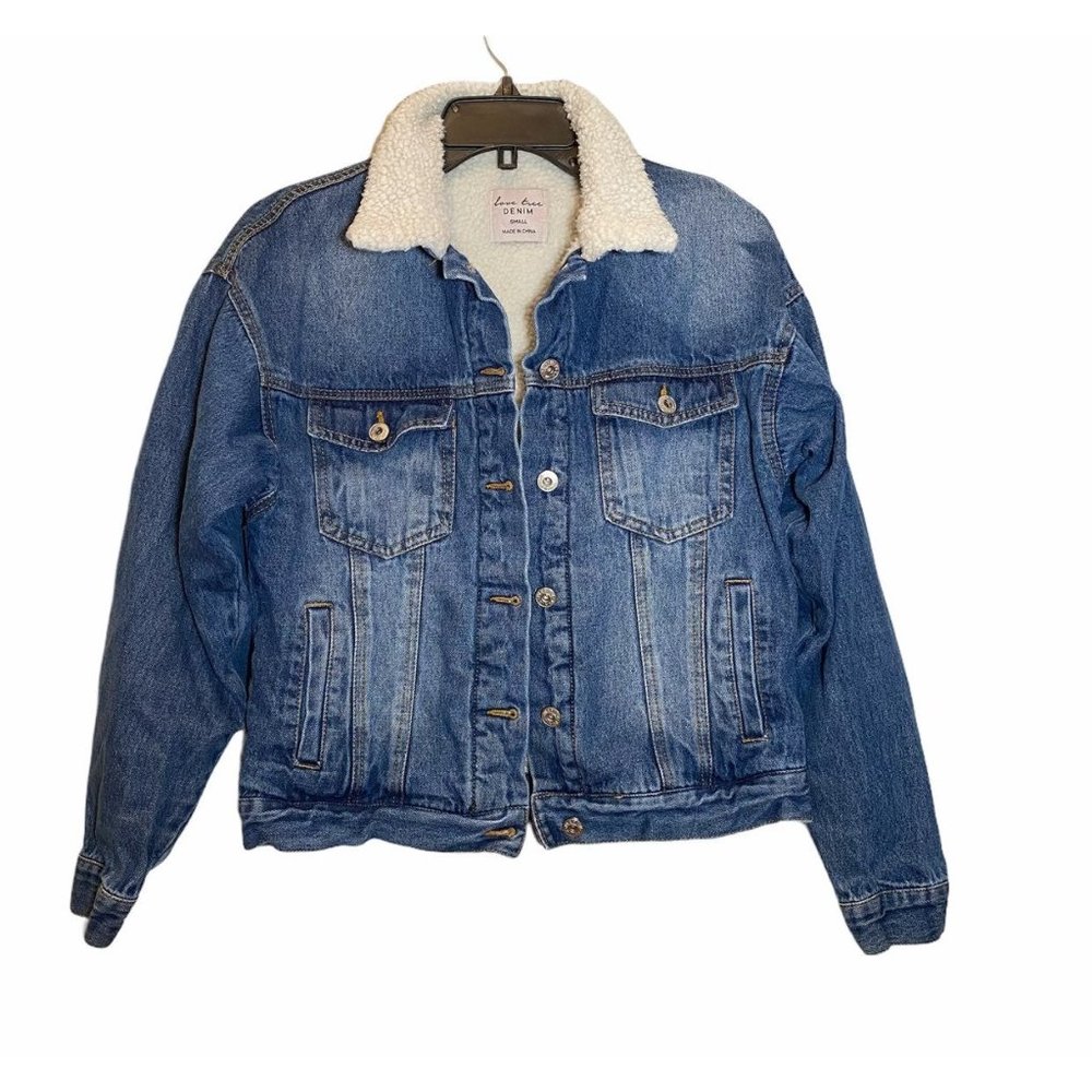 Love Tree Denim Sherpa Jacket
